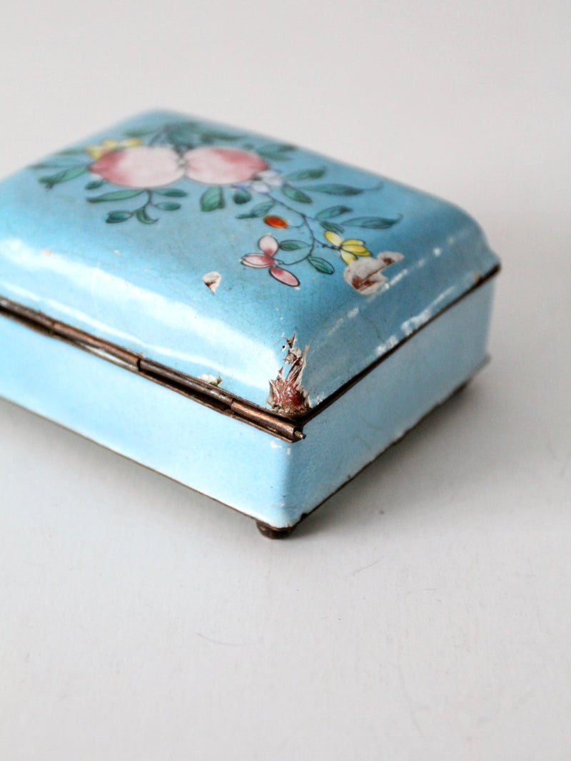 antique Chinese cloissone box and matchbox holder