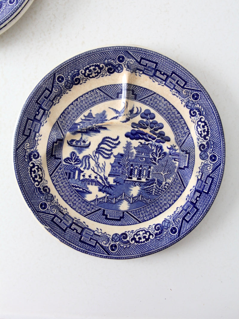 Allertons blue willow divider plates circa 1930