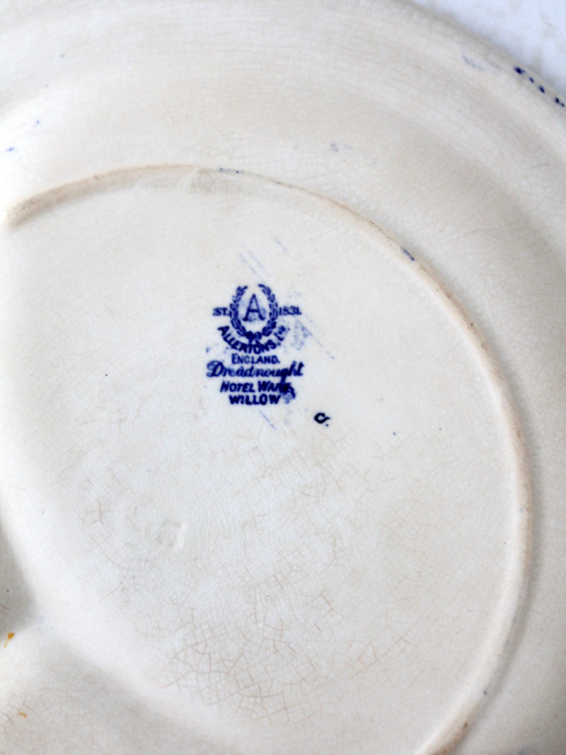 Allertons blue willow divider plates circa 1930