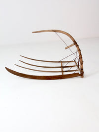 antique grain cradle scythe
