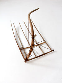 antique grain cradle scythe