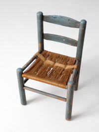antique rush seat children's chair