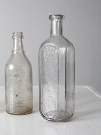 antique glass apothecary bottle set of 4