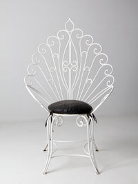 vintage white metal peacock chair