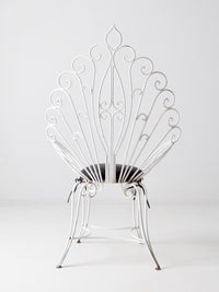 vintage white metal peacock chair