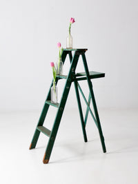 vintage green wood ladder