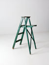 vintage green wood ladder