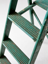 vintage green wood ladder