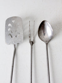 mid-century BBQ grill utensils set