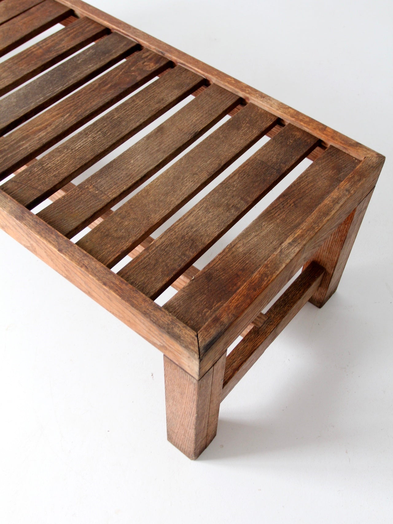 vintage slat wood coffee table or bench