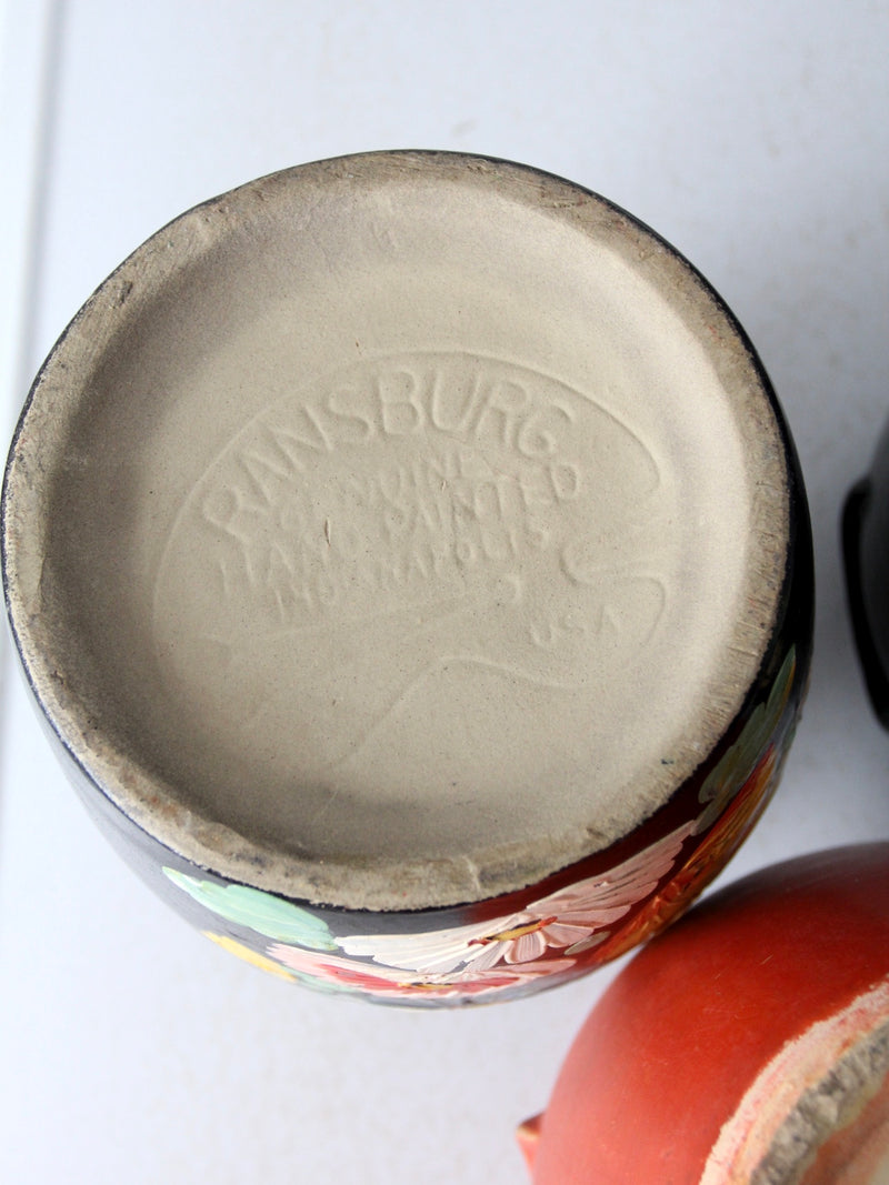 vintage Ransburg pottery cookie jars - set of 3