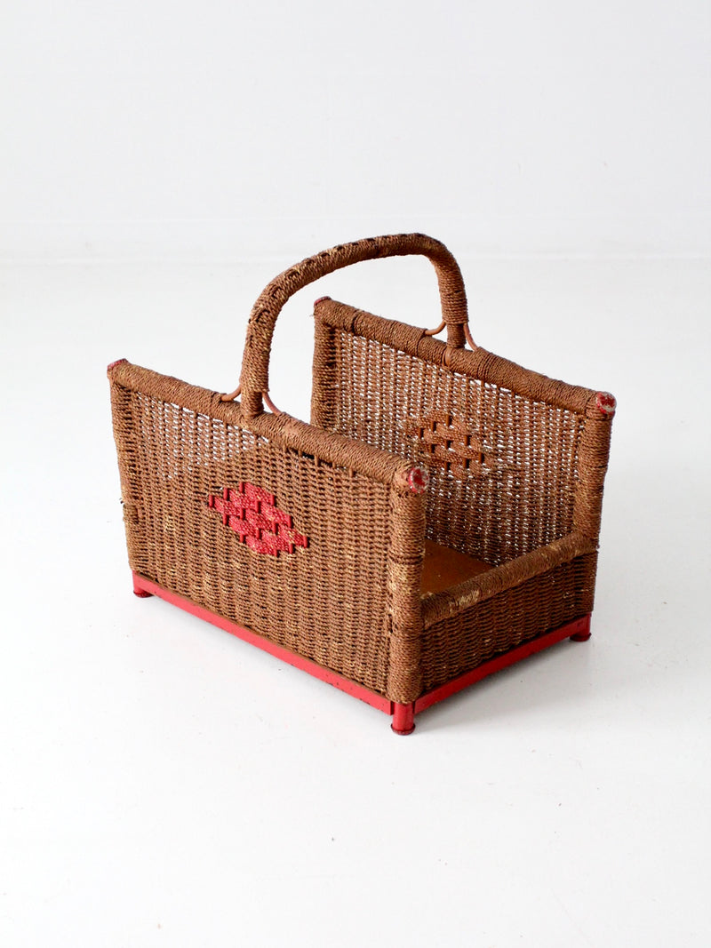 antique folk art storage basket