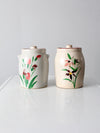 antique stoneware cookie jars pair