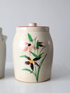 antique stoneware cookie jars pair