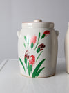antique stoneware cookie jars pair