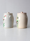 antique stoneware cookie jars pair