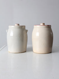 antique stoneware cookie jars pair