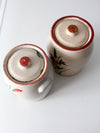 antique stoneware cookie jars pair