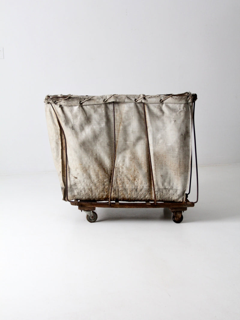 vintage industrial laundry cart