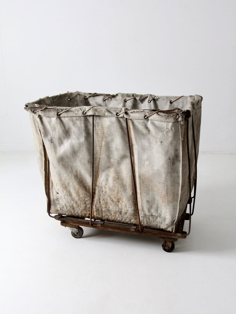 vintage industrial laundry cart