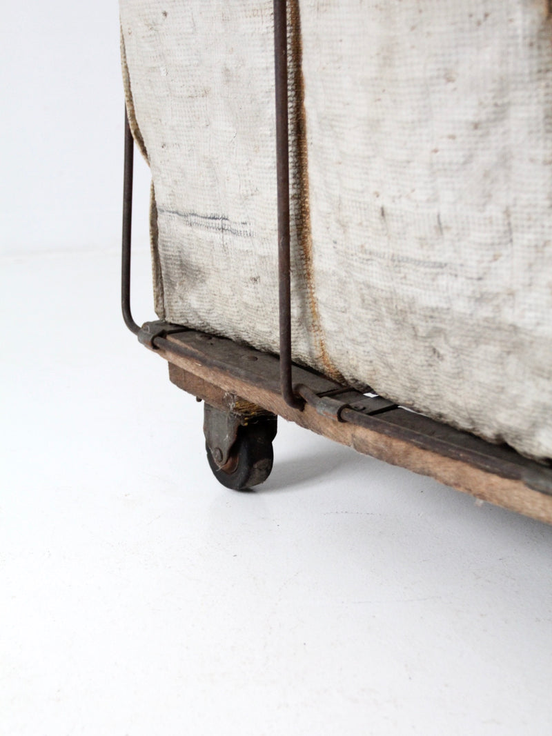 vintage industrial laundry cart