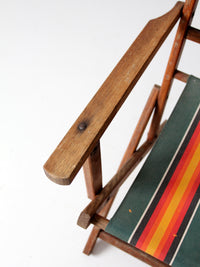 mid-century wooden folding patio chair