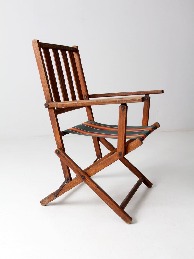 mid-century wooden folding patio chair