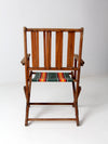 mid-century wooden folding patio chair