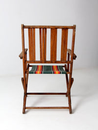 mid-century wooden folding patio chair