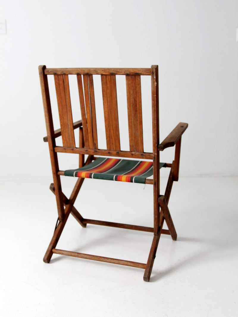 mid-century wooden folding patio chair