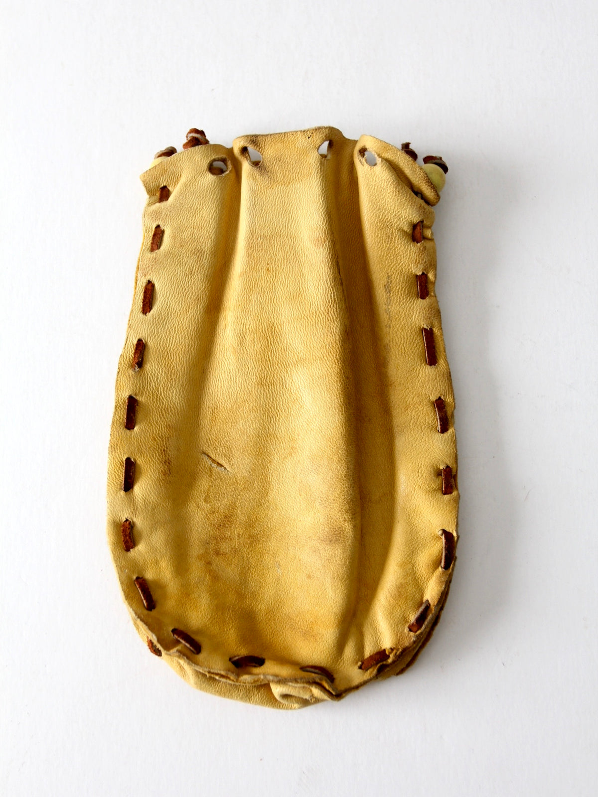 vintage painted deerskin pouch