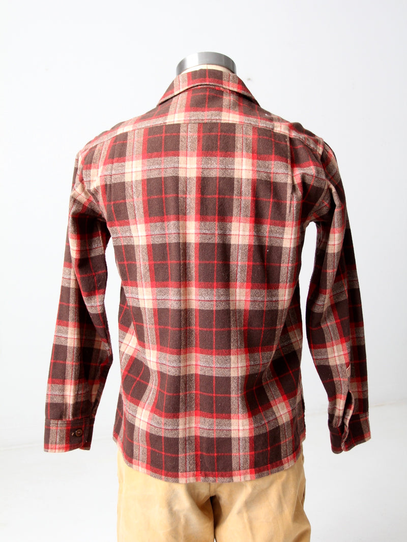 vintage 60s plaid wool shirt