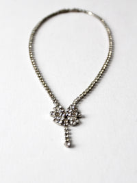 vintage rhinestone drop necklace