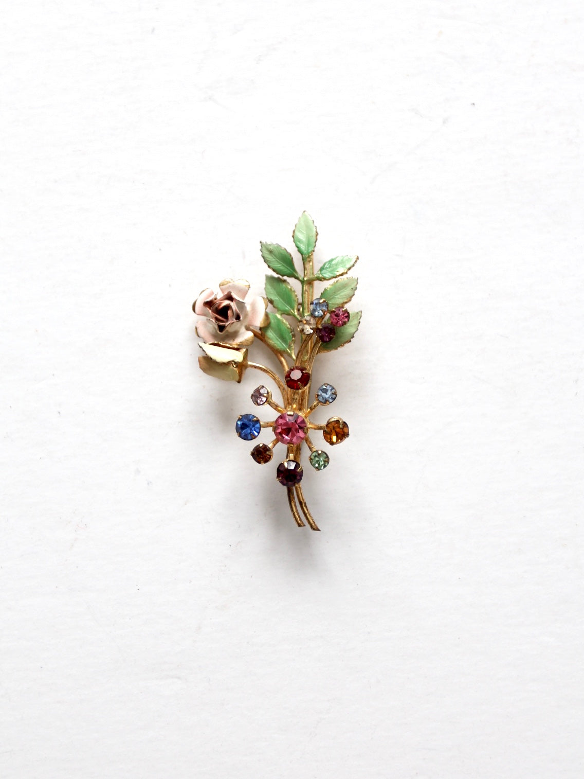 vintage Austrian crystal floral brooch