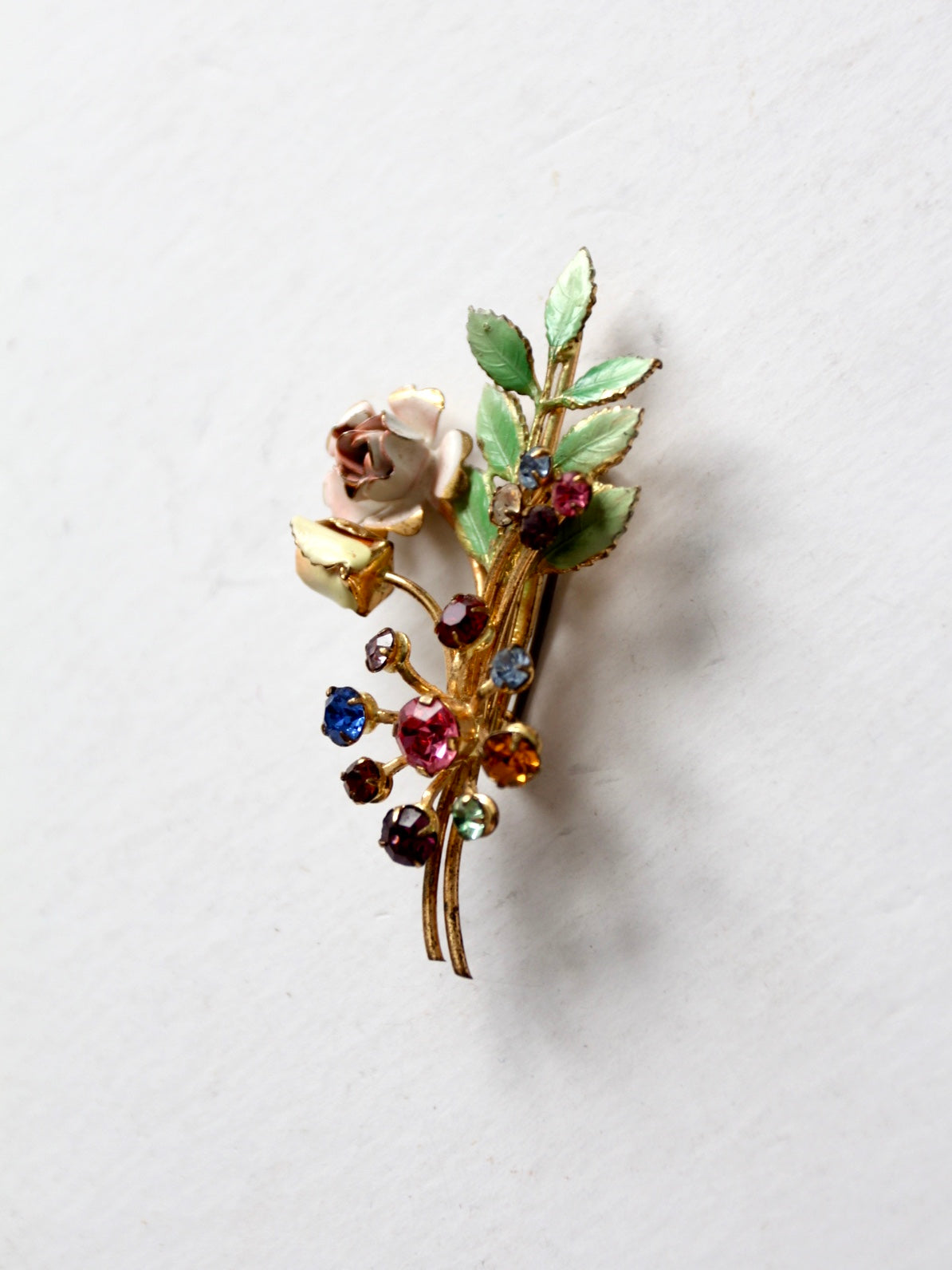 vintage Austrian crystal floral brooch