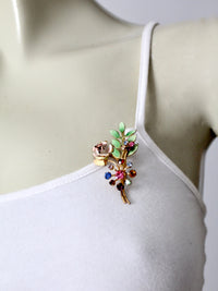 vintage Austrian crystal floral brooch