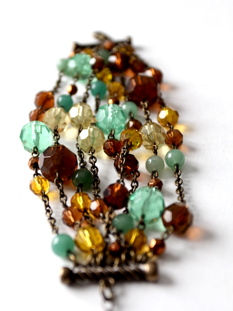 vintage faceted bead multi-chain bracelet