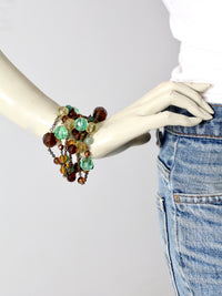 vintage faceted bead multi-chain bracelet