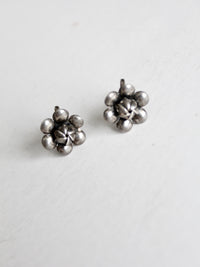 vintage sterling silver floral earrings