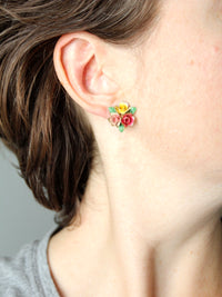 vintage 30s Austrian enamel earrings