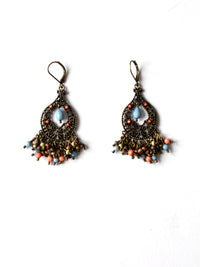 vintage filigree beaded drop earrings