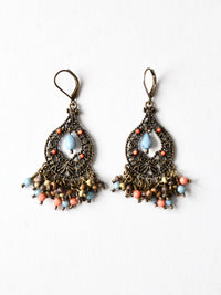 vintage filigree beaded drop earrings