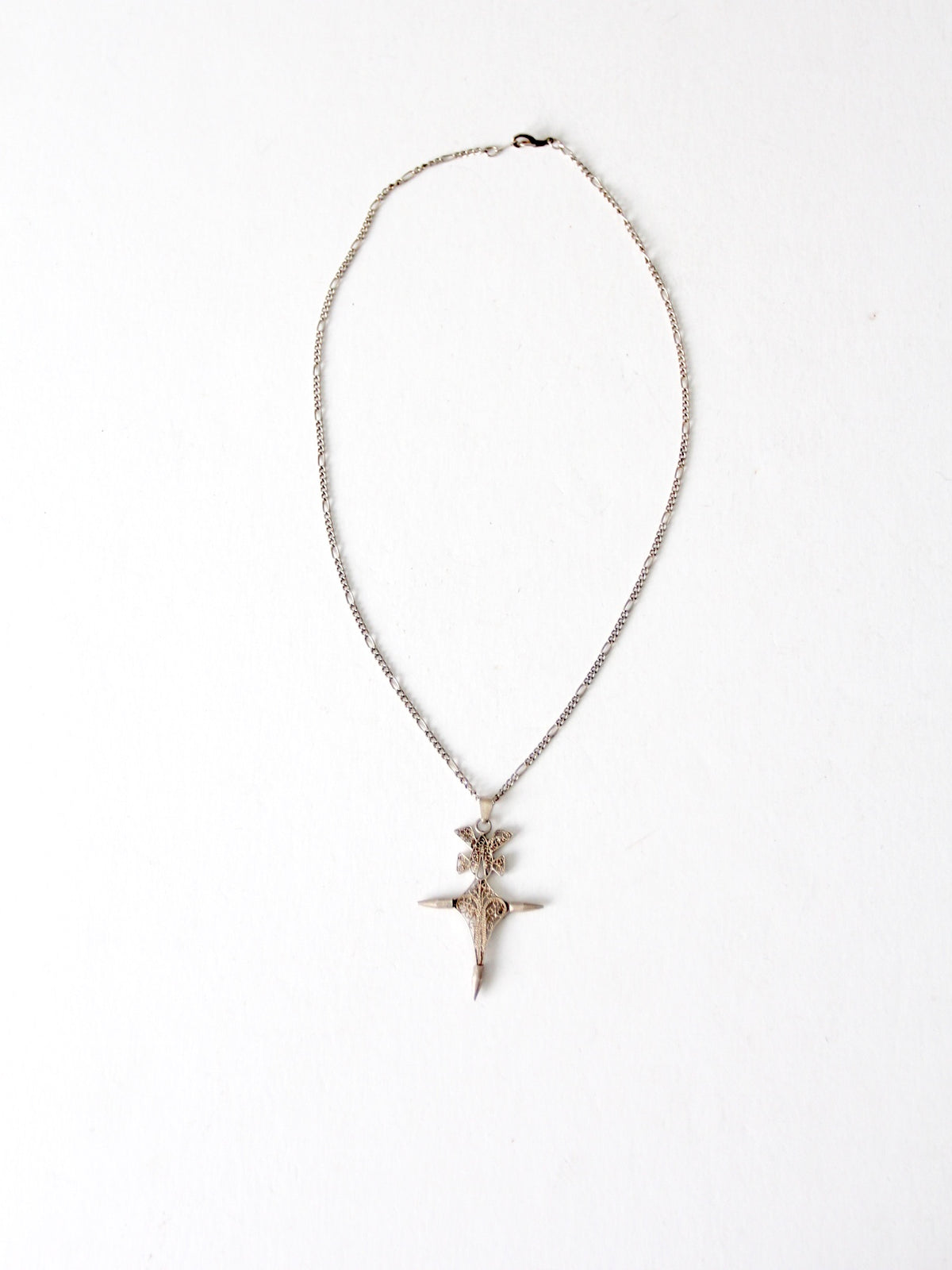 vintage filigree cross necklace