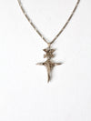 vintage filigree cross necklace