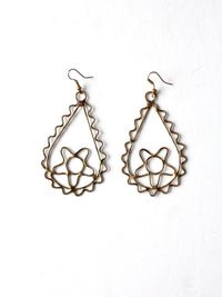 vintage brass boho drop earrings