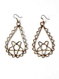 vintage brass boho drop earrings