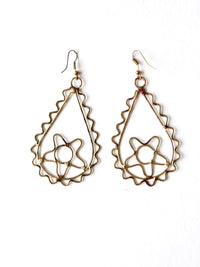 vintage brass boho drop earrings