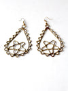 vintage brass boho drop earrings