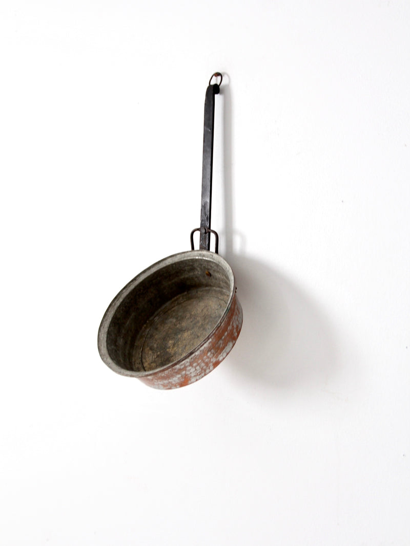 antique hammered copper pan