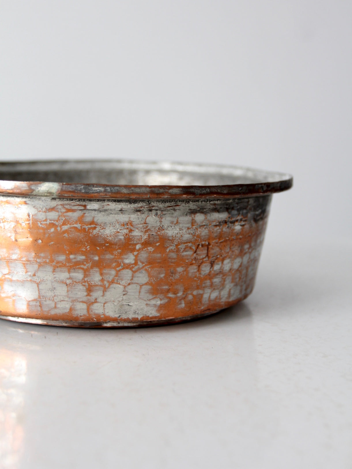 antique hammered copper pan